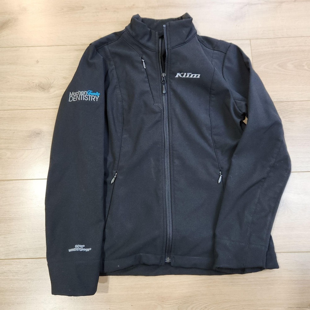 Klim Whistler Jacket Womens Medium Black Softshell Gore Windstopper Riding Moto
